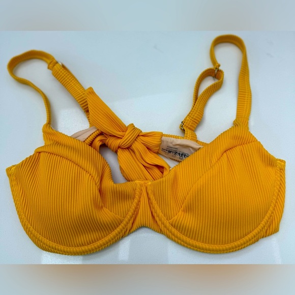 Yellow Ribbed Bikini Top: Eligible 3/$25 - Picture 8 of 9